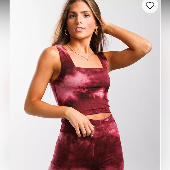 Matching Magenta Tie-Dye Cropped Brami & Short set S/M - Picture 1 of 6